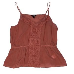 Express cami peplum lace top Large NWT